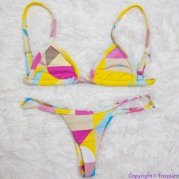 NEW SET! MELLO the label color block brazilian bikini ,L - Picture 2 of 16